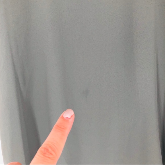 Anthro Pleione Sage Green Sheer Drape Blouse - Picture 8 of 9